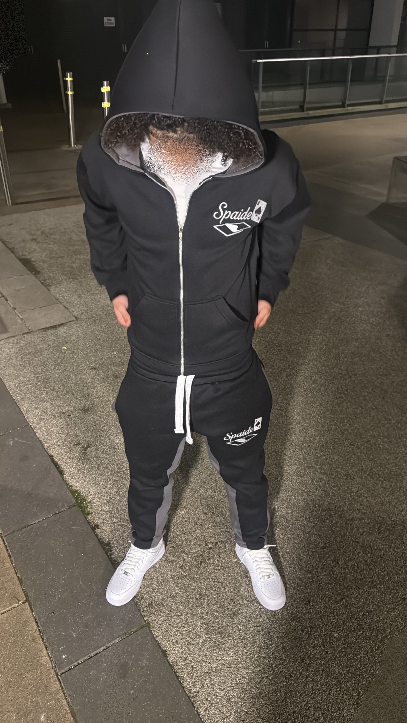 Spaidez black and grey tracksuit