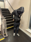 Spaidez black reflective windbreaker
