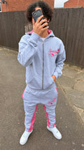 Spaidez pink and grey tracksuit